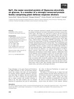 Báo cáo khoa học: Epl1, the major secreted protein of Hypocrea atroviridis on glucose, is a member of a strongly conserved protein family comprising plant defense response elicitors potx