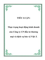 TIỂU LUẬN: Thực trạng hoạt động kinh doanh của Công ty CP đầu tư thương mại và dịch vụ bảo vệ Việt Á ppt
