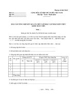 MẪU BÁO CÁO TỔNG HỢP KẾT QUẢ TỔ CHỨC LỚP HỌC CẬP NHẬT KIẾN THỨC KIỂM TOÁN VIÊN Năm … pptx