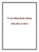 Vì sao dùng thuốc kháng sinh phải có đơn? pdf