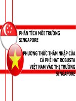 PHÂN TÍCH MÔI TRƯỜNG SINGAPORE PHƯƠNG THỨC THÂM NHẬP CỦA CÀ PHÊ HẠT ROBUSTA VIỆT NAM VÀO THỊ TRƯỜNG SINGAPORE ppt