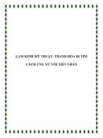 LAM KINH MỸ THUẬT, THANH HÓA ĐI TÌM CÁCH ỨNG XỬ VỚI TIỀN NHÂN doc