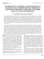 ENVIRONMENTAL AESTHETICS AND PSYCHOLOGICAL WELLBEING: RELATIONSHIPS BETWEEN PREFERENCE JUDGEMENTS FOR URBAN LANDSCAPES AND OTHER RELEVANT AFFECTIVE RESPONSES pot