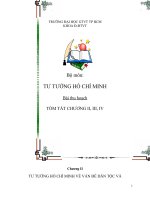 TƯ TƯỞNG HỒ CHÍ MINH Bài thu hoạch TÓM TẮT CHƯƠNG II, III, IV docx