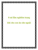 4 sai lầm nghiêm trọng khi cho con ăn sữa ngoài doc