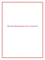 Điểm mặt những thực phẩm có lợi và có hại cho bé pdf