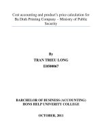 cost accounting and product's price calculation for ba ding printing company - ministry of public security