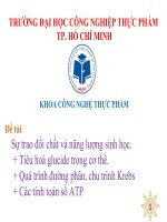 sự trao đổi chất và năng lượng sinh học