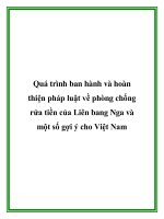 Quá trình ban hành và hoàn thiện pháp luật về phòng chống rửa tiền của Liên bang Nga và một số gợi ý cho Việt Nam ppt
