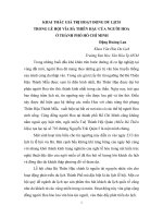KHAI THÁC GIÁ TRỊ HOẠT ĐỘNG DU LỊCH TRONG LỄ HỘI VÍA BÀ THIÊN HẬU CỦA NGƯỜI HOA Ở THÀNH PHỐ HỒ CHÍ MINH docx