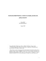 Community Health Workers: a review of concepts, practice and policy concerns ppt