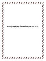 Các vật dụng mẹ cần chuẩn bị khi cho bé bú pdf