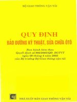 quy định bảo dưỡng kỹ thuật, sửa chữa ôtô