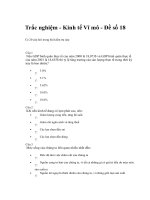 TRẮC NGHIỆM – KINH TẾ VĨ MÔ – ĐỀ SỐ 18 pdf