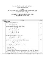 đáp án đề thi lí thuyết tốt nghiệp khóa 3 - điện tử dân dụng - mã đề thi đtdd - lt (22)