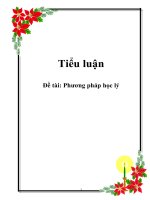 tiểu luận đề tài phương pháp học lý