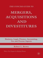 The Concise Guide to Mergers, Acquisitions and Divestitures Business, Legal, Finance,Accounting, Tax and Process Aspects pdf