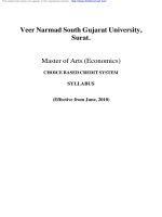 Veer Narmad South Gujarat University, Surat - Master of Arts (Economics) potx