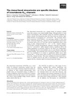 Báo cáo khoa học: The Janus-faced atracotoxins are speciﬁc blockers of invertebrate KCa channels ppt