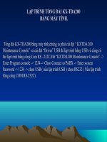 LẬP TRÌNH TỔNG ĐÀI KX-TDA200 BẰNG MÁY TÍNH. ppt