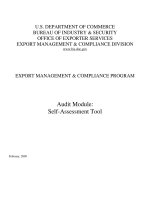 EXPORT MANAGEMENT & COMPLIANCE PROGRAM - Audit Module: Self-Assessment Tool pot