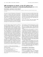Báo cáo khoa học: NMR investigations of subunit c of the ATP synthase from Propionigenium modestum in chloroform/methanol/water (4 : 4 : 1) pot