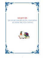 LUẬN VĂN QUAN HỆ HAI BỜ DƯỚI LĂNG KÍNH AN NINH TRUYỀN THỐNG pdf