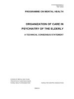 ORGANIZATION OF CARE IN PSYCHIATRY OF THE ELDERLY: A TECHNICAL CONSENSUS STATEMENT pptx