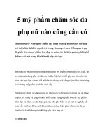 5 mỹ phẩm chăm sóc da phụ nữ nào cũng cần có pot
