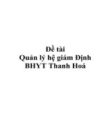 Quản lý hệ giám định BHYT thanh hoá