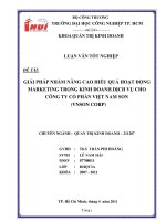 LUẬN VĂN:GIẢI PHÁP NHẰM NÂNG CAO HIỂU QUẢ HOẠT ĐỘNG MARKETING TRONG KINH DOANH DỊCH VỤ CHO CÔNG TY CỔ PHẦN VIỆT NAM SON (VNSON CORP) potx