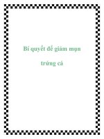 Bí quyết để giảm mụn trứng cá potx