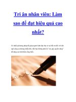 Tri ân nhân viên: Làm sao để đạt hiệu quả cao nhất? ppt
