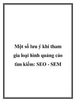 Một số lưu ý khi tham gia loại hình quảng cáo tìm kiếm: SEO - SEM docx