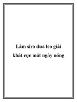 Làm siro dưa leo giải khát cực mát ngày nóng pot