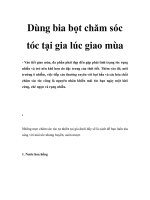 Dùng bia bọt chăm sóc tóc tại gia lúc giao mùa docx