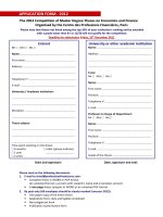 The 2012 Competition of Master Degree Theses on Economics and Finance Organised by the Centre des Professions Financières, Paris pot