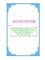 luận văn kế toán tiền lương và các khoản trích theo lương tại công ty thuốc lá bến tre