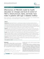 Effectiveness of PRECEDE model for health education on changes and level of control of HbA1c, blood pressure, lipids, and body mass index in patients with type 2 diabetes mellitus docx