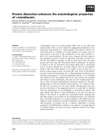 Báo cáo khoa học: Protein dissection enhances the amyloidogenic properties of a-lactalbumin potx
