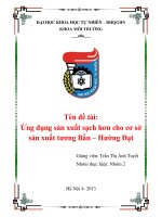 Đề tài: Ứng dụng sản xuất sạch hơn cho cơ sở sản xuất tương Bần – Hường Đạt potx