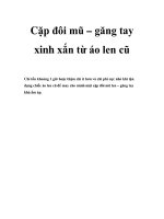 Cặp đôi mũ – găng tay xinh xắn từ áo len cũ potx