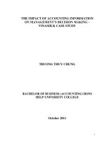 the impact of accounting information on management’s decision making vinamilk case study