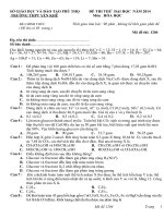 thi thử đại học môn hóa lần 4