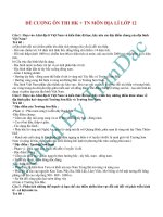 Đề cương ôn thi học kì và tốt nghiệp Địa lý 12 docx