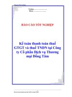 Kế toán thanh toán thuế GTGT và thuế TNDN tại Công ty Cổ phần Dịch vụ Thương mại Đồng Tâm