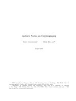 Lecture Notes on Cryptography ppt