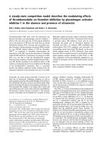 Báo cáo khoa học: A steady-state competition model describes the modulating effects of thrombomodulin on thrombin inhibition by plasminogen activator inhibitor-1 in the absence and presence of vitronectin ppt