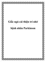 Giấc ngủ cải thiện trí nhớ bệnh nhân Parkinson pptx