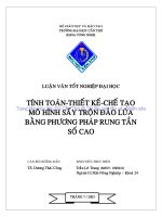 tính toán, thiết kế, chế tạo mô hình máy sấy lúa đảo trộn bằng phương rung tần số cao